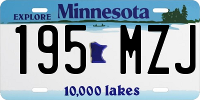 MN license plate 195MZJ