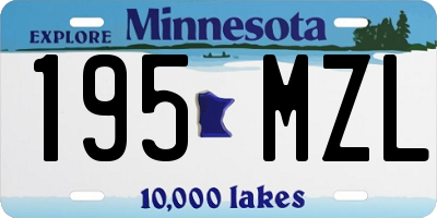 MN license plate 195MZL