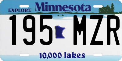 MN license plate 195MZR