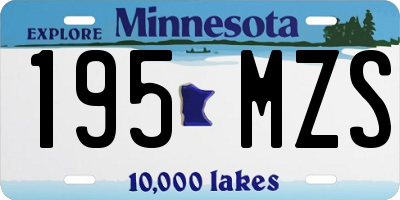 MN license plate 195MZS