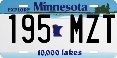 MN license plate 195MZT