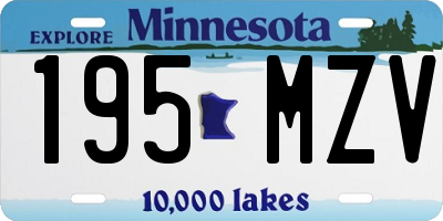 MN license plate 195MZV
