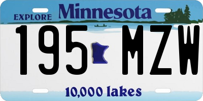 MN license plate 195MZW