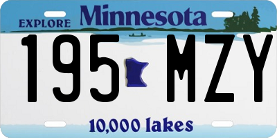 MN license plate 195MZY