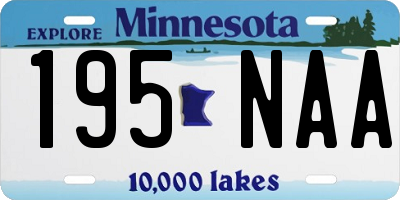 MN license plate 195NAA