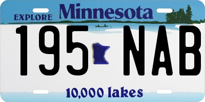 MN license plate 195NAB