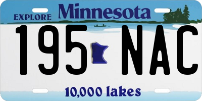 MN license plate 195NAC