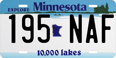 MN license plate 195NAF