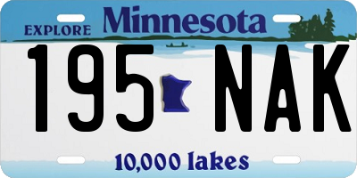 MN license plate 195NAK