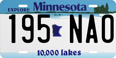 MN license plate 195NAO