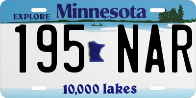 MN license plate 195NAR