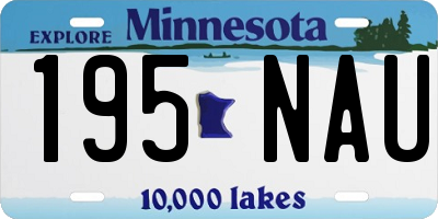 MN license plate 195NAU