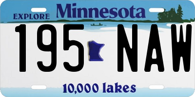 MN license plate 195NAW