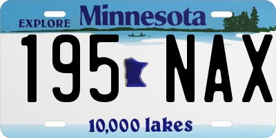 MN license plate 195NAX