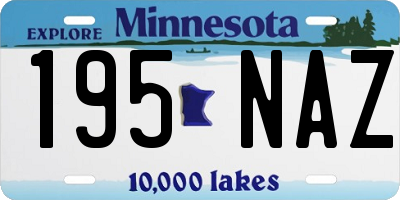 MN license plate 195NAZ