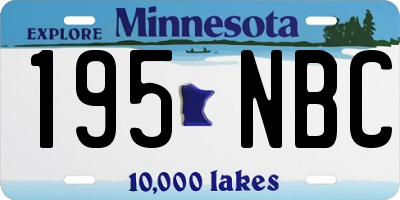 MN license plate 195NBC