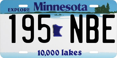 MN license plate 195NBE