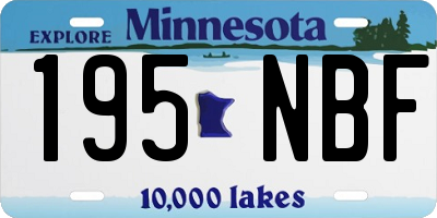 MN license plate 195NBF