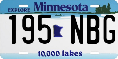 MN license plate 195NBG