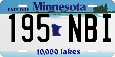 MN license plate 195NBI