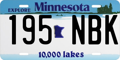 MN license plate 195NBK