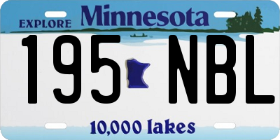MN license plate 195NBL