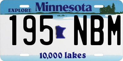 MN license plate 195NBM
