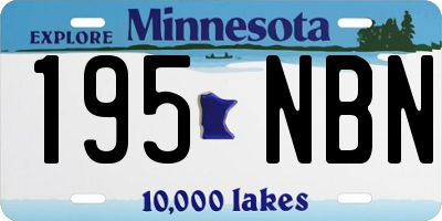 MN license plate 195NBN