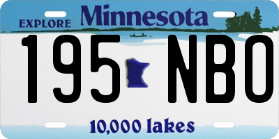 MN license plate 195NBO