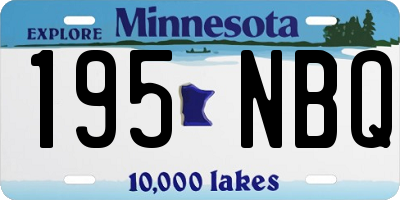 MN license plate 195NBQ