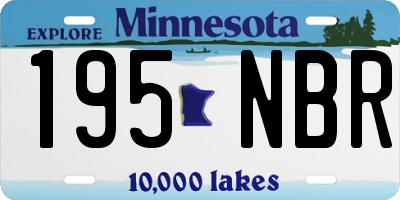 MN license plate 195NBR