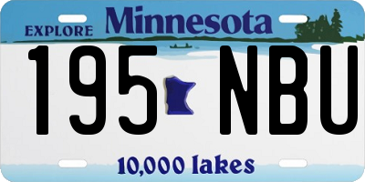 MN license plate 195NBU