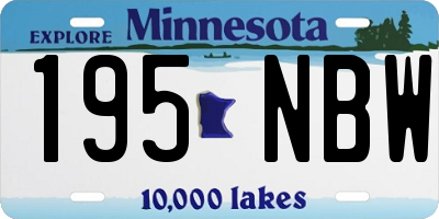 MN license plate 195NBW
