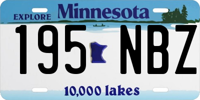 MN license plate 195NBZ