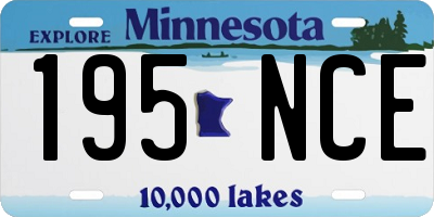 MN license plate 195NCE