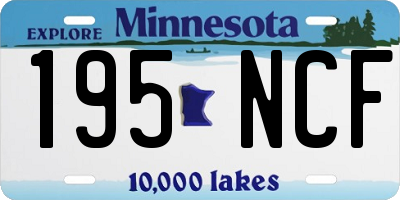MN license plate 195NCF