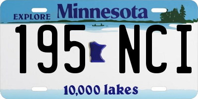 MN license plate 195NCI