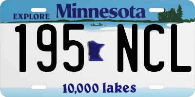 MN license plate 195NCL