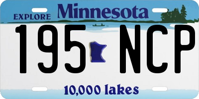MN license plate 195NCP