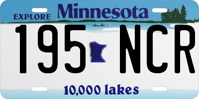 MN license plate 195NCR
