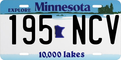 MN license plate 195NCV