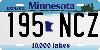 MN license plate 195NCZ