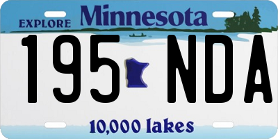 MN license plate 195NDA