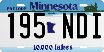 MN license plate 195NDI