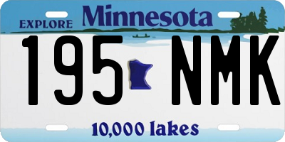 MN license plate 195NMK