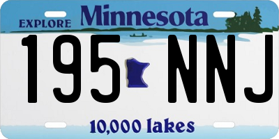 MN license plate 195NNJ
