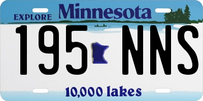 MN license plate 195NNS