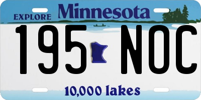 MN license plate 195NOC