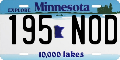 MN license plate 195NOD