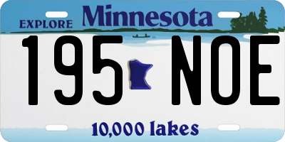 MN license plate 195NOE